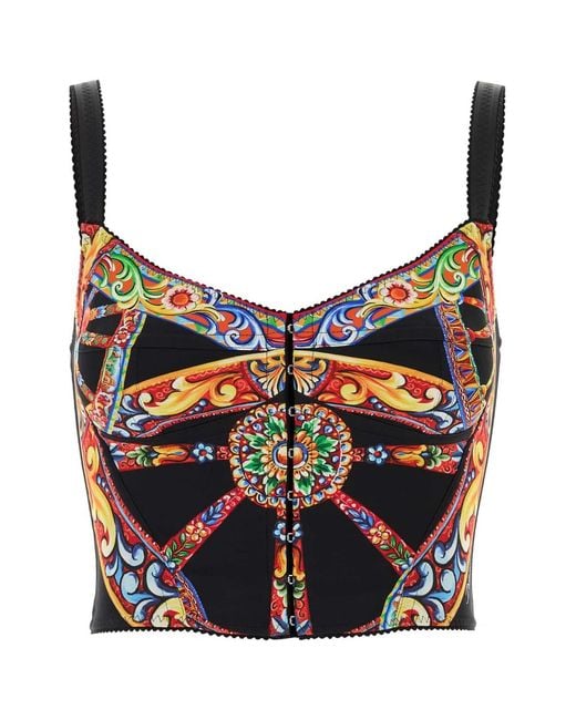 Dolce & Gabbana Blue Dolce & Gabbana Charmeuse Stampa Carretto