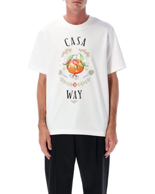 Casablanca White Casa Way Mascot T-Shirt for men