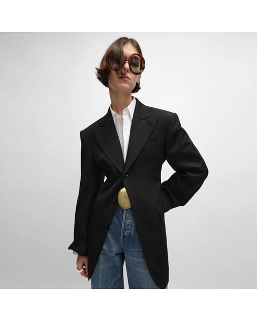 Céline Black Colonne Wool Jacket