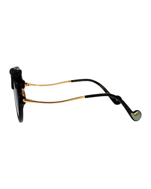 Anna Karin Karlsson Blue Crystal Acetate Sunglasses