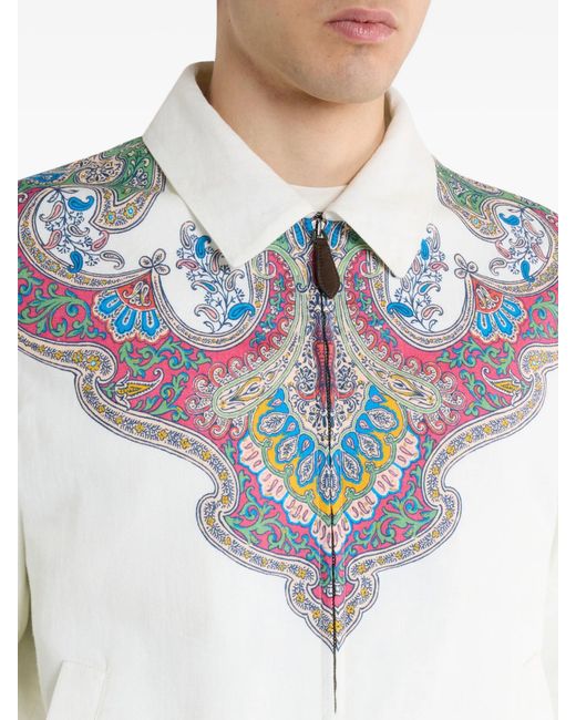 Etro White Linen Viscose Outerwear for men
