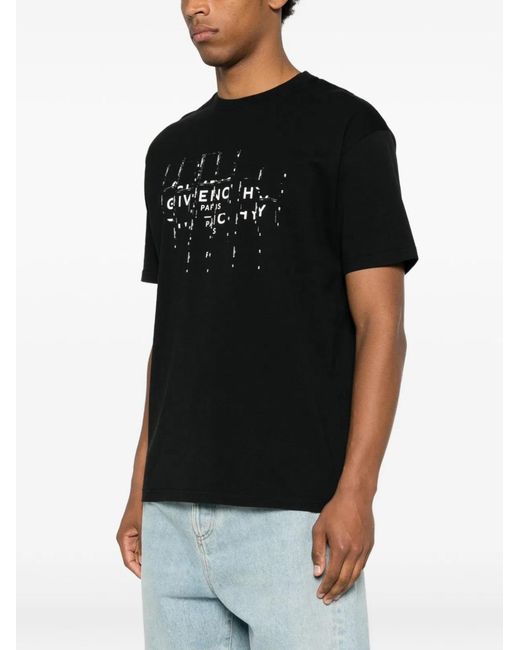 Givenchy Black T-Shirt With Photographic Negative Print for men