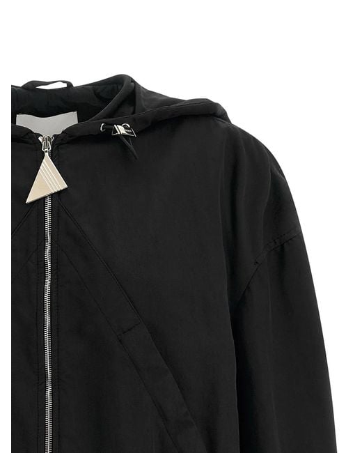The Attico Black Hooded Bomber Jacket