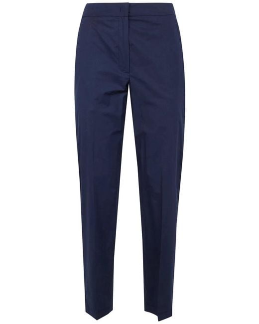 Seventy Blue Popeline Fine Cotton Stretch Trousers