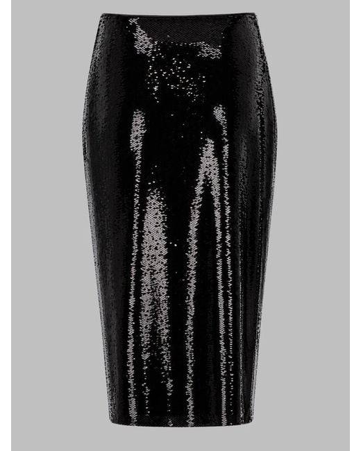 Tom Ford Blue Pencil Skirt With High Waist And Shimmering Sequins