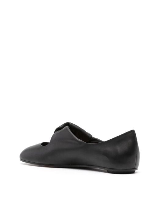 McQueen Black Leather Ballarinas For Comfort