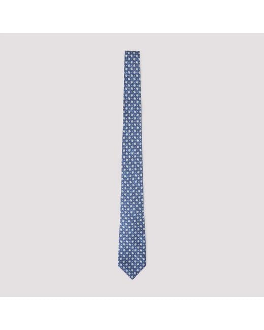 Kiton Blue Silk Tie for men