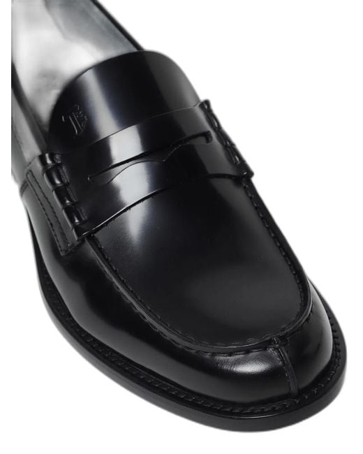 Tod's Black Leather Loafers for men