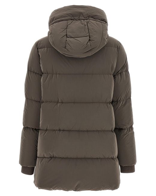 Moorer Brown Wool Full-Length Jacket