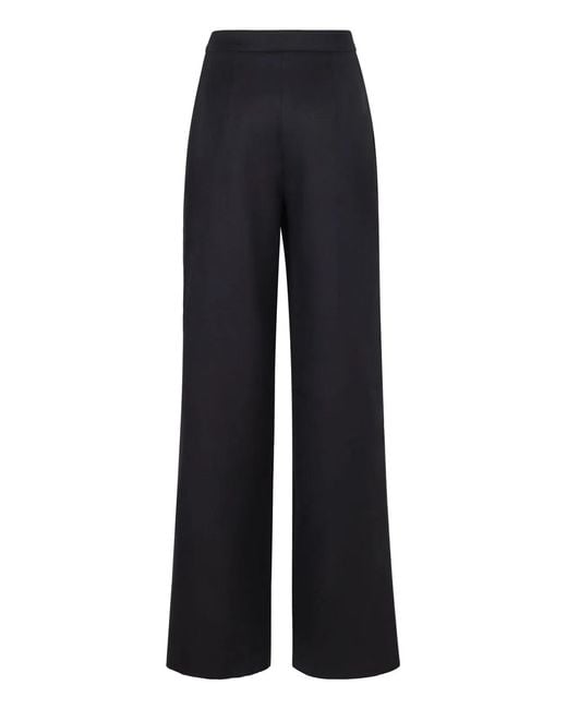 Max Mara Blue Mozart High-Rise Cotton Trousers