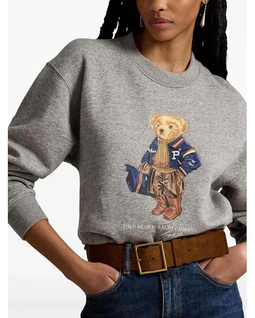Polo Ralph Lauren Gray Polo Bear Fleece Crewneck