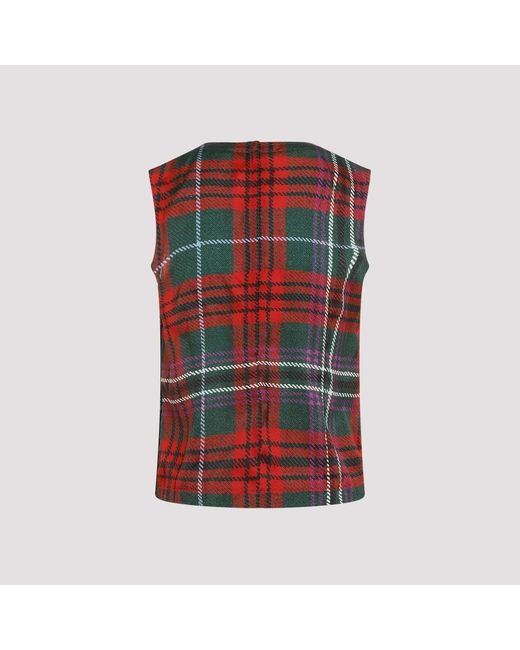 Comme des Garçons Red Pleated Top