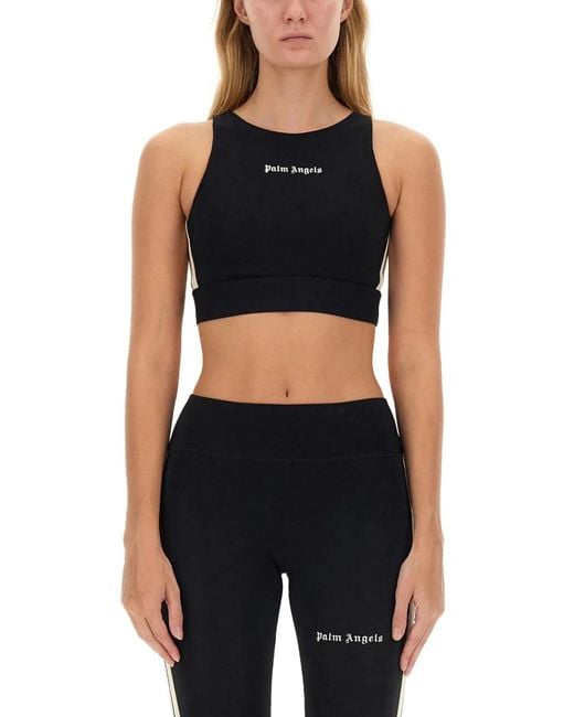 Palm Angels Black Tops With Logo