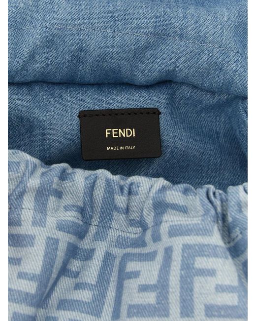 Fendi Blue 'Mamma Baguette' Medium Shoulder Bag