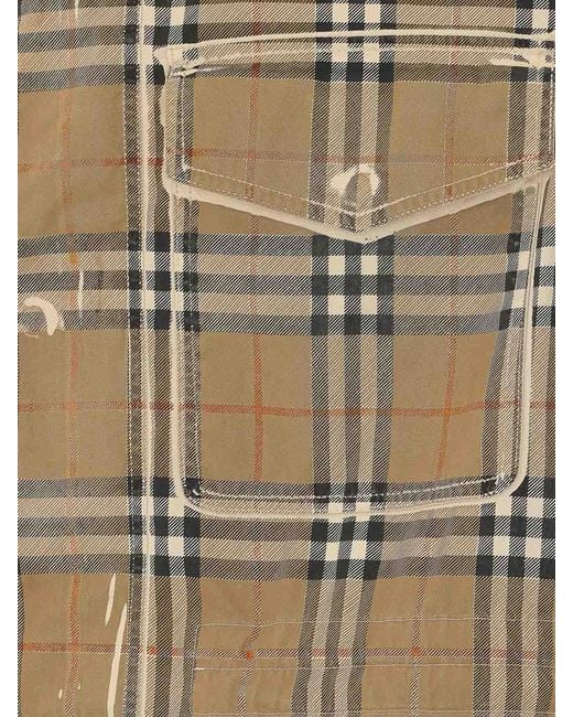 Burberry Natural Tropical Gabardine Parka With Gradient Check for men