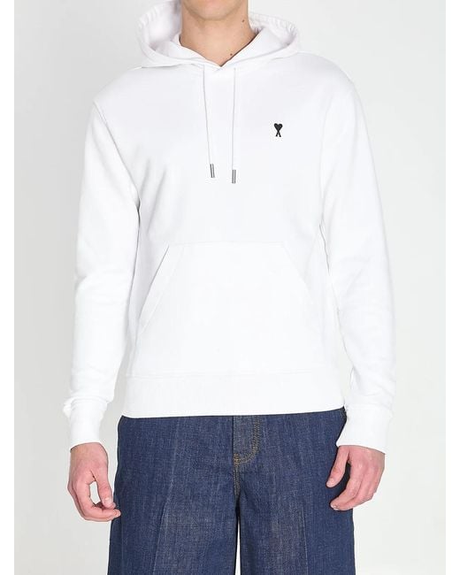 AMI White Ami De Coeur Hoodie for men