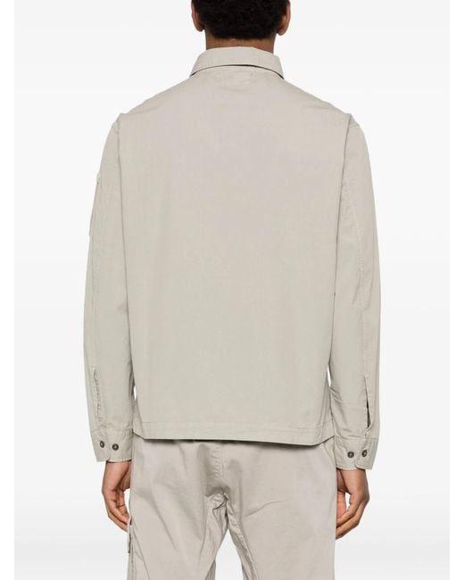 C P Company White C.P.Company Cotton Overshirt for men
