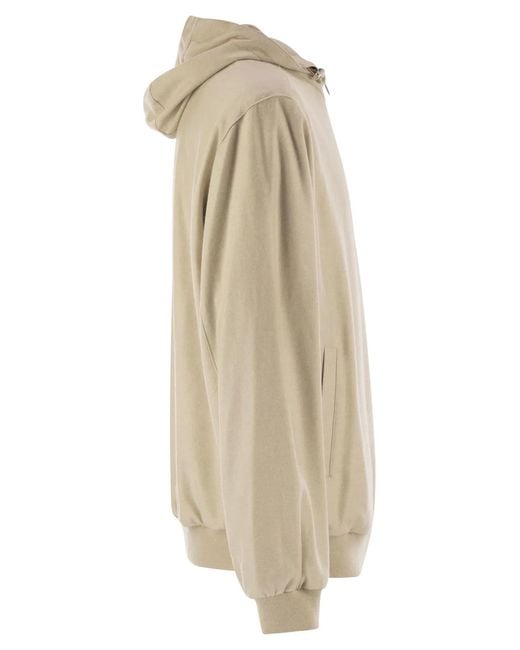 Fedeli Natural Reversible Bomber Jacket With Hood for men
