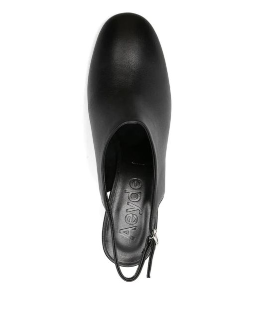 Aeyde Black "Malin" Heel Round Toe Pumps