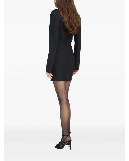 ROTATE BIRGER CHRISTENSEN Black Crepe Mini Flower Dress