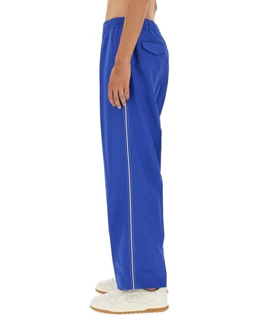 Gucci Blue Gg Crossover Pants for men