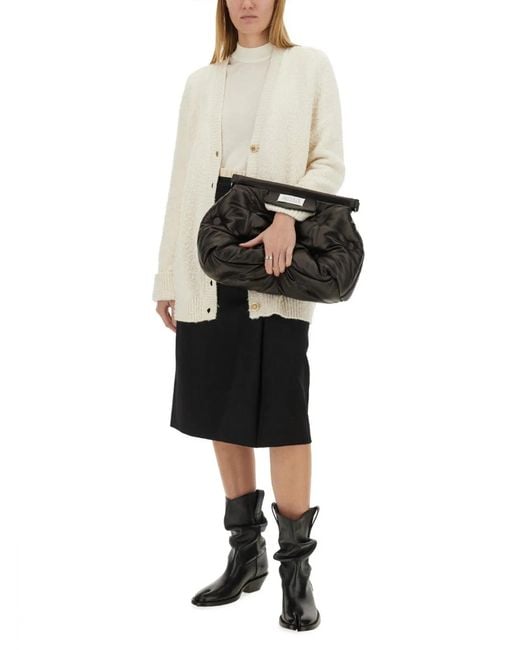 Maison Margiela White Solid Mock Collar Sweater