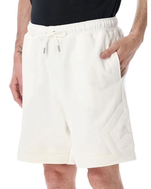 Nike White Nike Jordan Diamond Fleece Shorts for men