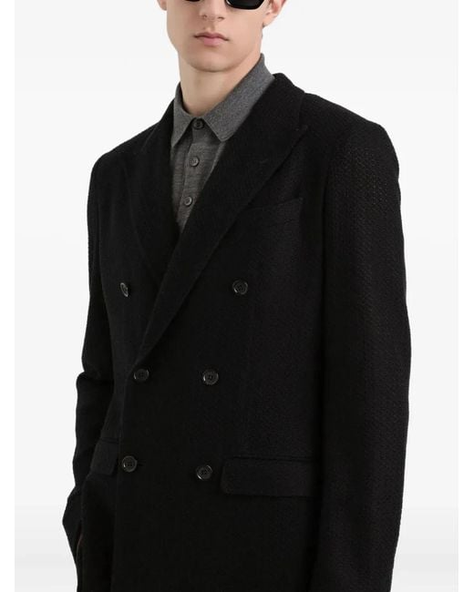 Dolce & Gabbana Black Double-Breasted Taormina Jersey Jacket for men