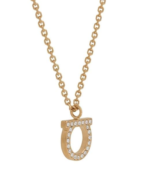 Ferragamo Metallic Iconic Gancini Necklace