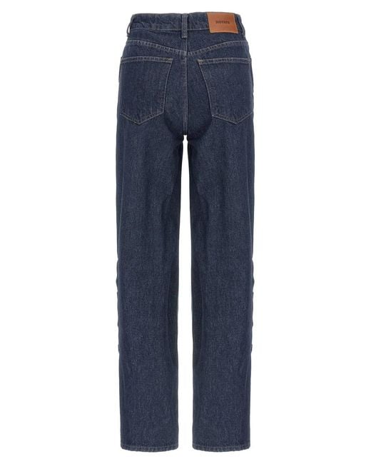 ROTATE BIRGER CHRISTENSEN Blue 'Denim Buttoned' Jeans