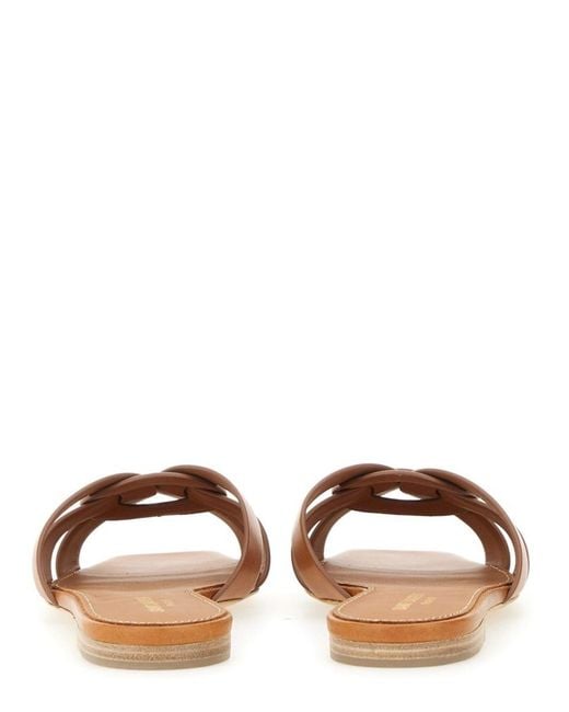 Saint Laurent Brown Mule "Tribute"