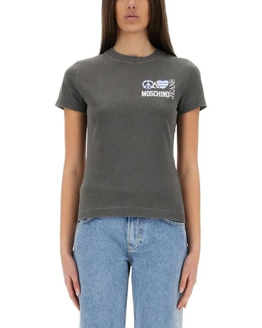 Moschino Black T-Shirt With Logo