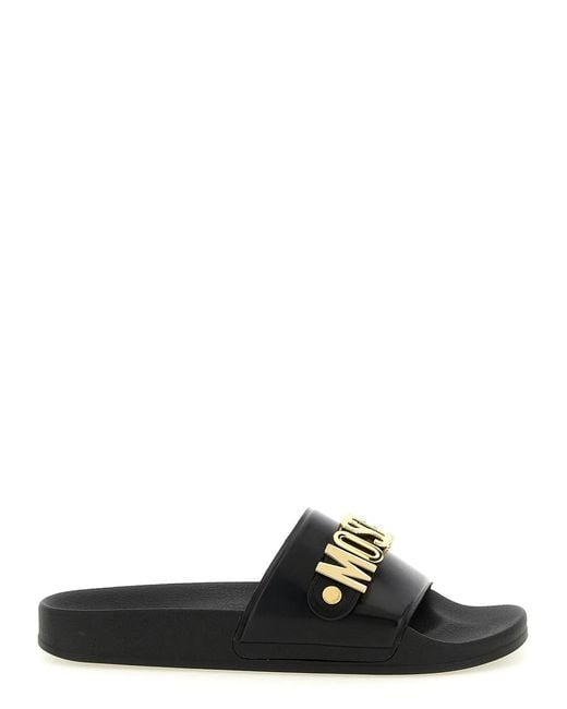 Moschino Black 'Pool' Slides for men
