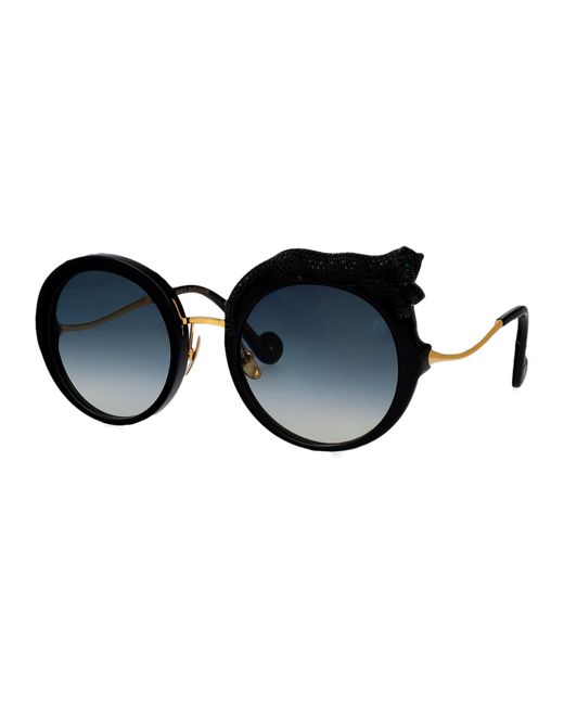 Anna Karin Karlsson Blue Crystal Acetate Sunglasses