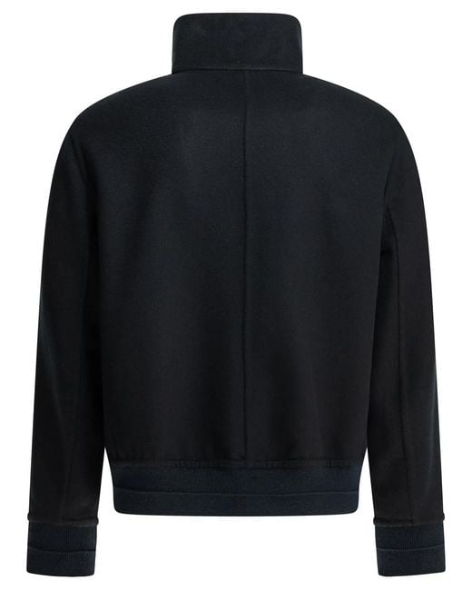 Brunello Cucinelli Blue Cashmere Bomber Jacket for men