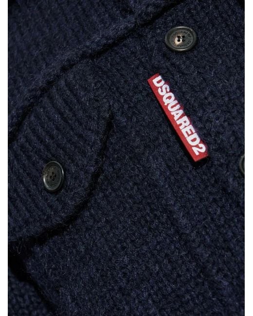 DSquared² Blue Knit Jean Jacket for men