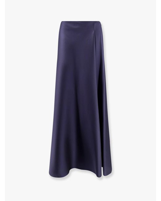Alberta Ferretti Mikado Long Skirt in Blue | Lyst