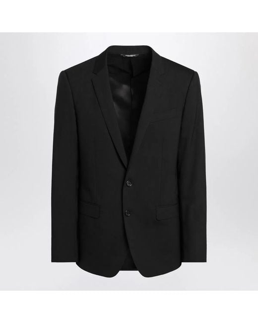 Dolce & Gabbana Black Dolce&Gabbana Single-Breasted Virgin Wool Suit for men