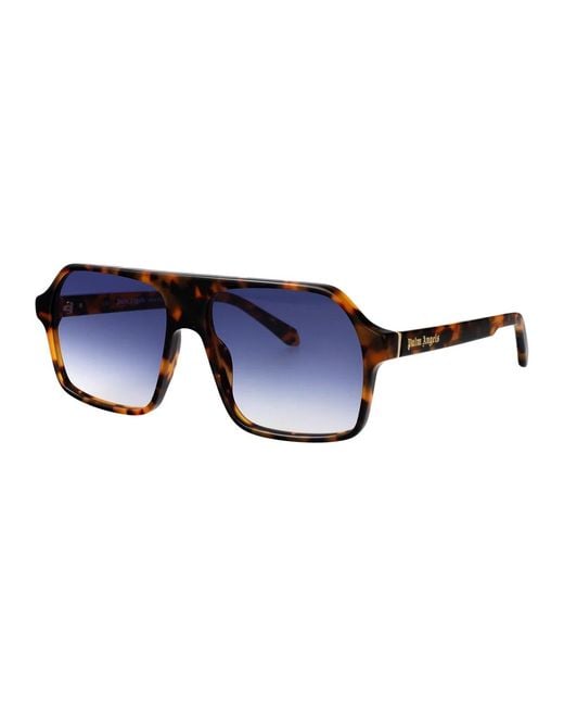 Palm Angels Blue Acetate Sunglasses