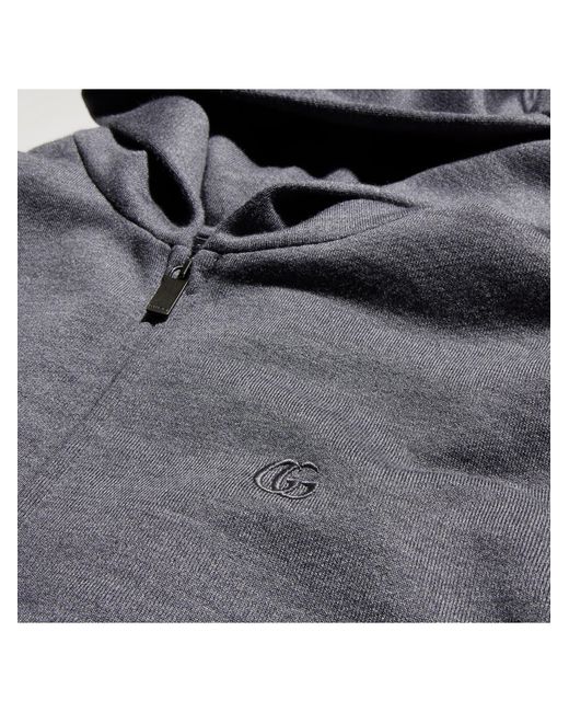 Gucci Gray Cotton Silk Jersey Sweatshirt With Zip