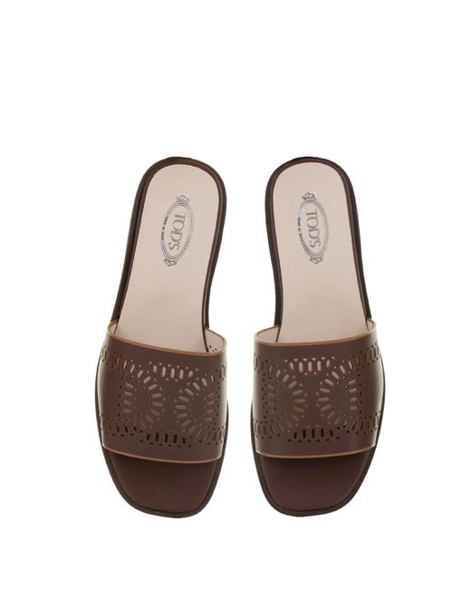 Tod's Black Kate Low Leather Sandal