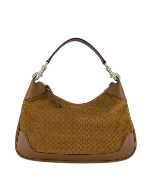Gucci Brown Suede Medium B Shoulder Bag