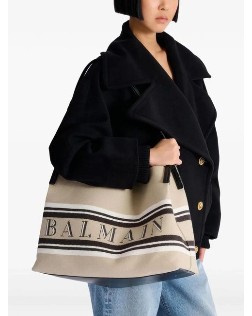 Balmain Metallic Open Tote Large