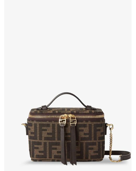 Fendi Brown Vanity Ff Jacquard Fabric Shoulder Bag
