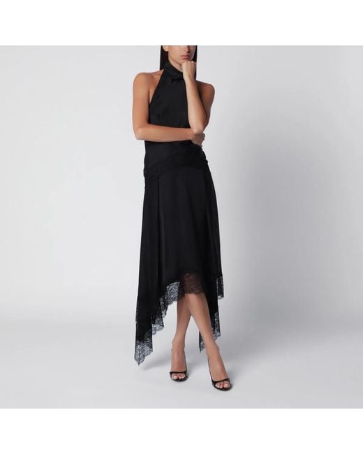 ANDAMANE Black Tish Cupro Satin Maxi Dress