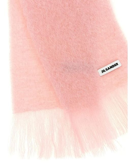 Jil Sander Pink Wool Scarf