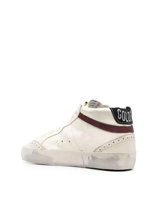 Golden Goose Deluxe Brand White Mid Star Nappa Leather Upper Glitte