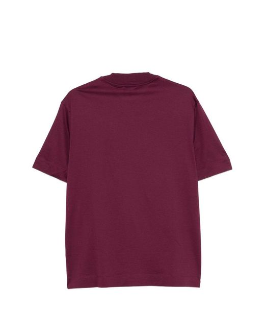 Emporio Armani Purple Logo Cotton T-Shirt for men