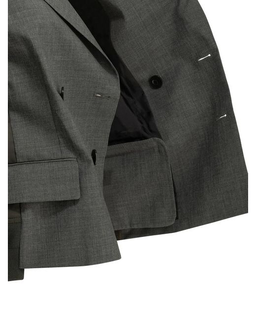 Sacai Black "X Nylon" Blazer