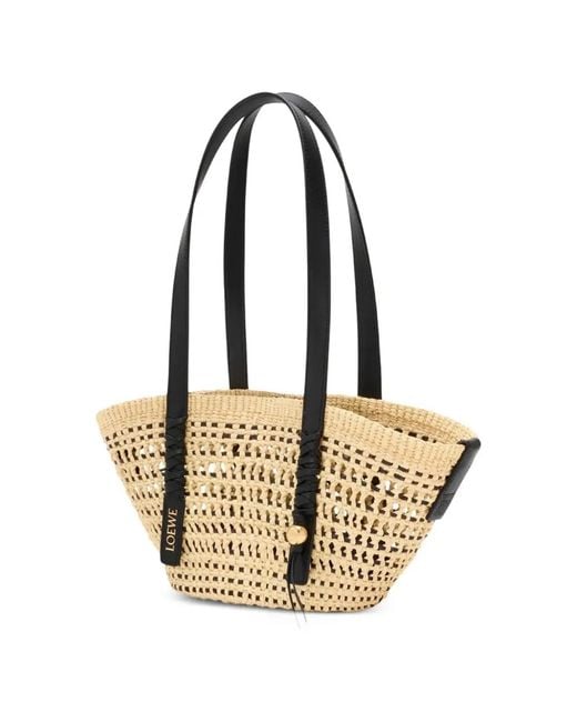 Loewe Metallic Braid Basket Tote Bag